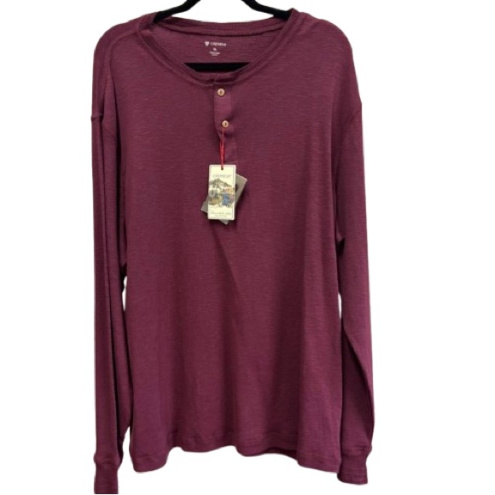 Cremeux Adirondack Lake Collection Men’s Henley in Burgundy XL NWT